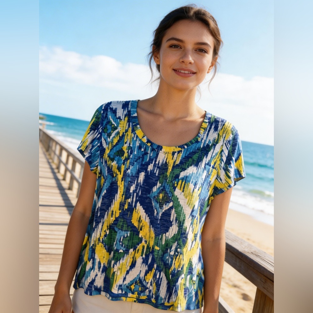 Ladies Chaps Sport Casual Scoop Neck Printed Tee (inv# 181)